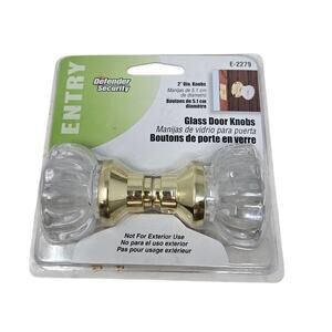 NEW Defender Security E-2279 2-inch Fluted Glass Door Knob Brass-plated
